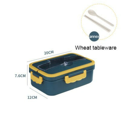 Wheat Straw Microwavable Lunch Box with Plastic Utensils 1000ML