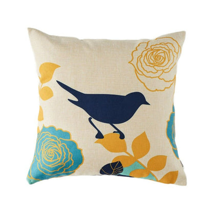 Gold and Turquoise Topfinel Bird Throw Pillow Covers