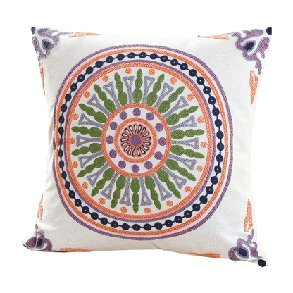 Viola Woolen Embroidered Throw Pillow Cover