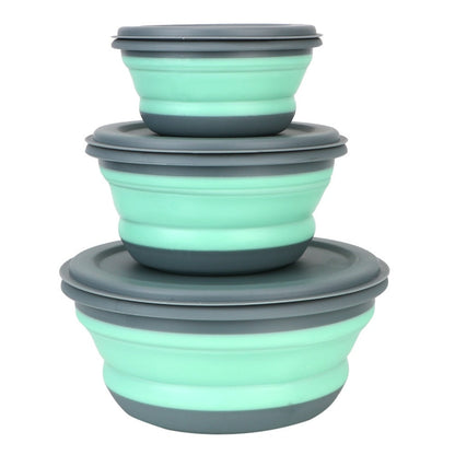 Space Saving Collapsible Mixing, Salad, Storage Bowls Set With Lids