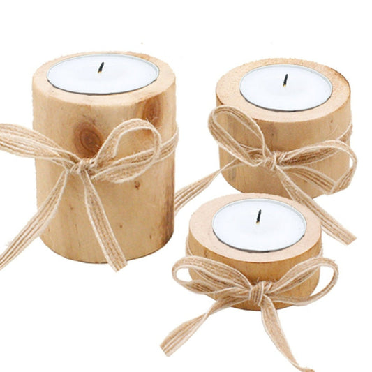 Rustic Wooden Tea Light Candle Holders
