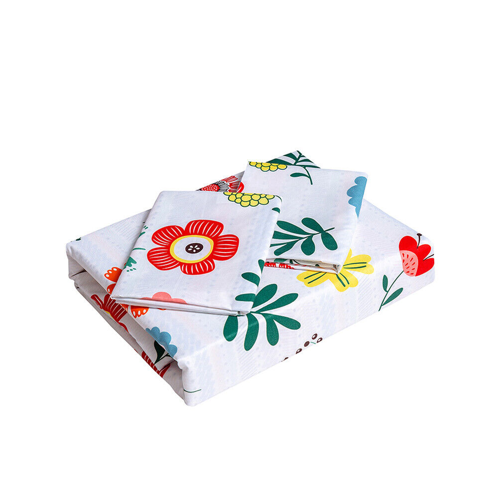 Xadrez Blanco Floral Print Duvet Cover Bedding Set