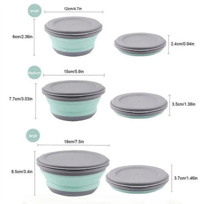 Space Saving Collapsible Mixing, Salad, Storage Bowls Set With Lids