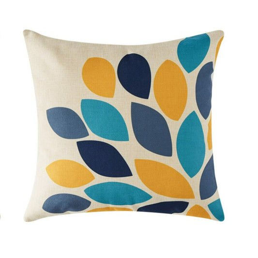 Gold and Turquoise Topfinel Leaves Throw Pillow Covers