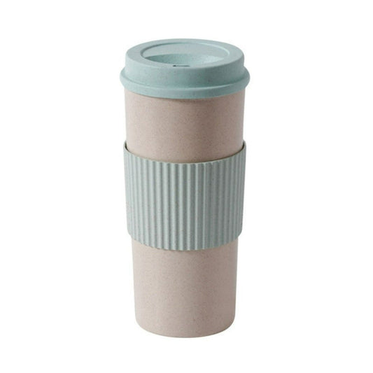 Reusable Wheat Straw Travel Insulated Coffee or Tea Cup Blue