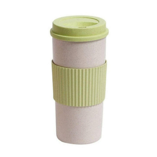 Reusable Wheat Straw Travel Insulated Coffee or Tea Cup Green