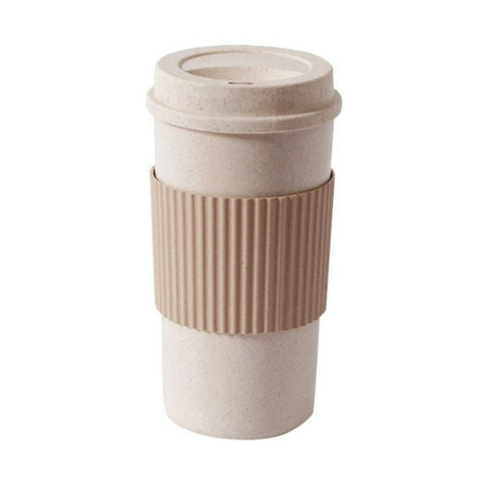 Reusable Wheat Straw Travel Insulated Coffee or Tea Cup Brown