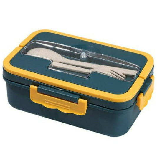 Wheat Straw Microwavable Lunch Box with Plastic Utensils 1000ML