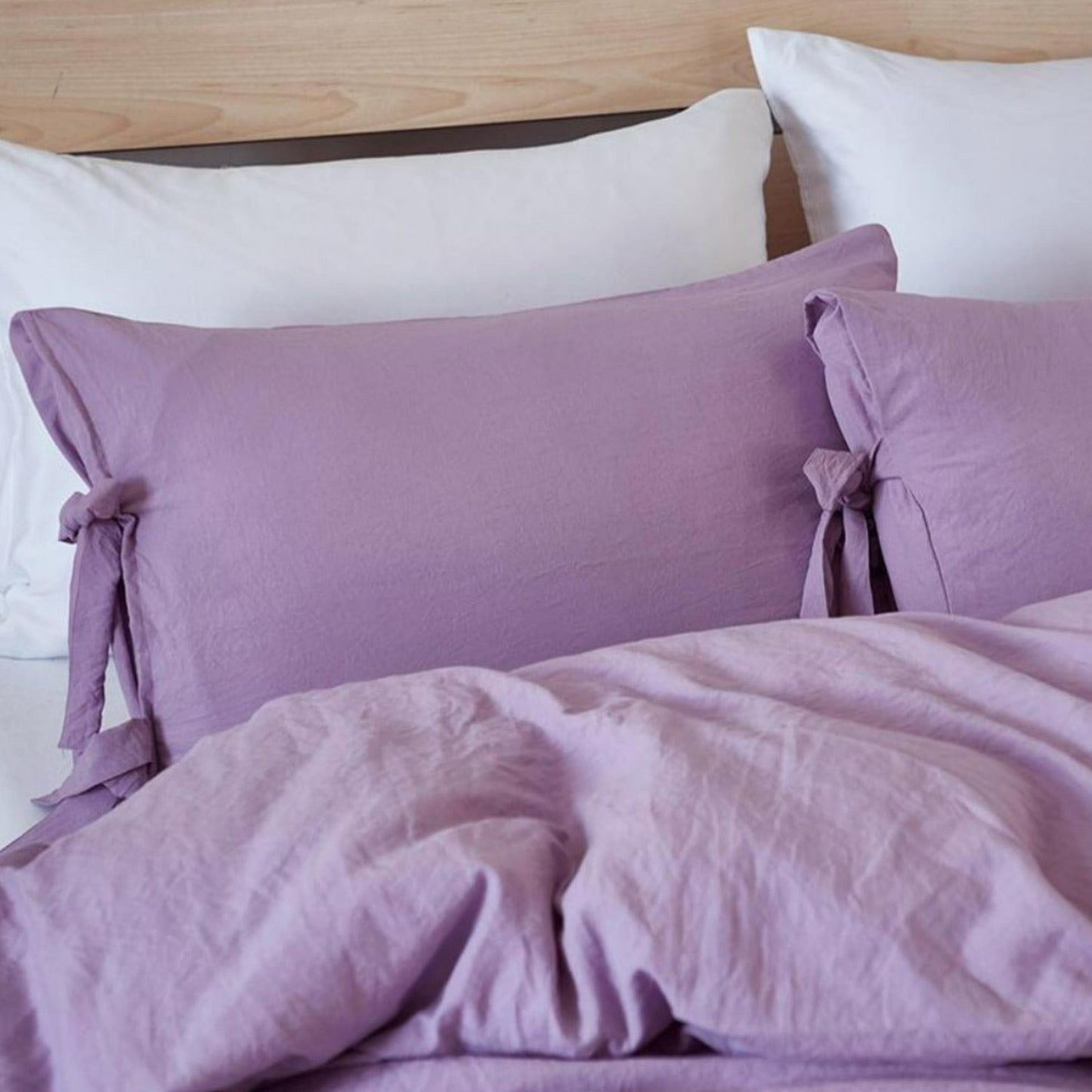 Lavender Luxury Tie Duvet Cover With Pillow Shams