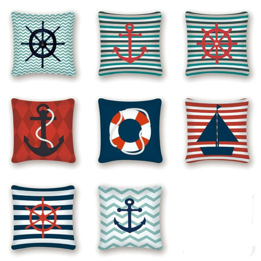 Bright and Colorful Nautical Pillow Cover